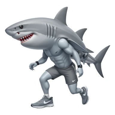 Shark with legs and nikes  sticker