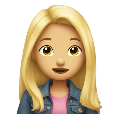 Blond girl sending kiss  sticker