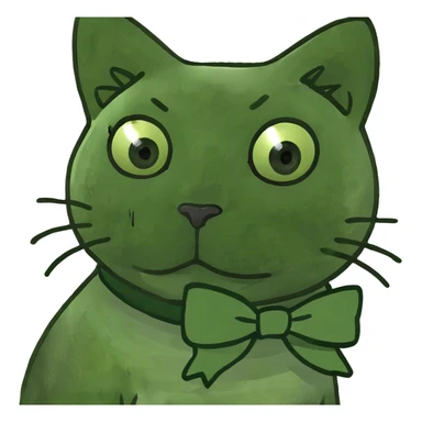 pink cat with bows on ears sticker