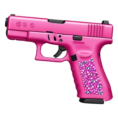 Bedazzled pink Glock 19, front view sticker