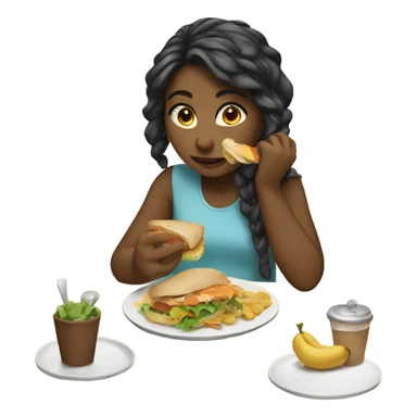 Girl eating launch sticker