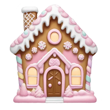 pastel pink gingerbread house sticker