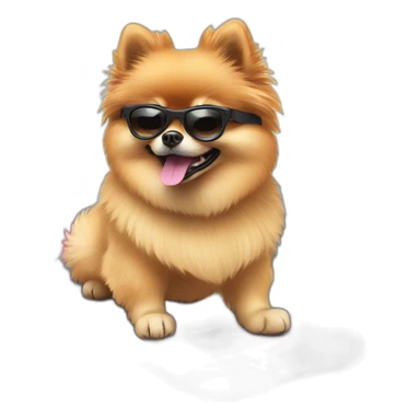 pomeranian on a snowboard sticker