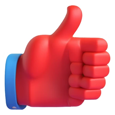 3D thumbs down, realistic, detailed, no text sticker