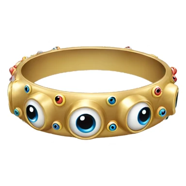 very thin gold bangle ring studded with eyeballs sticker