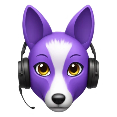 purple fox with headset sticker