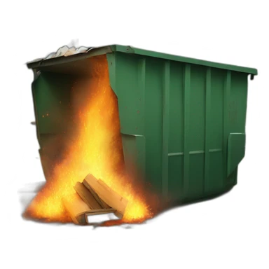 dumpster fire with cms written on it sticker