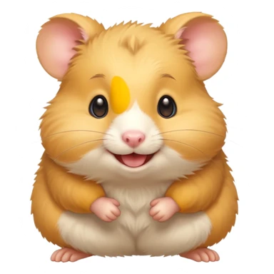 Yellow hamster, smiling, energetic pose
 sticker