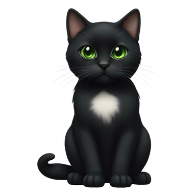 Black munchkin cat sitting with green eyes sticker
