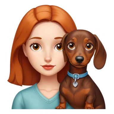 girl with dachshund sticker