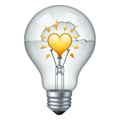 A light bulb broken in half is like a broken heart 💔 sticker