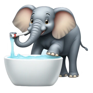 Elephant brushing its teeth sticker
