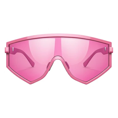angular pink shield visor glasses, geometric design, sharp edges, Y2K aesthetic sticker