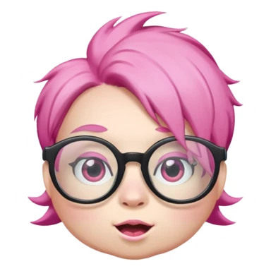 glassess wearing fish with pink hair sticker