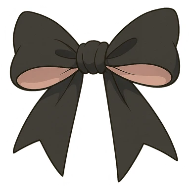 gothic bow, black and pink sticker