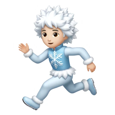 Someone running in a snowflake costume sticker
