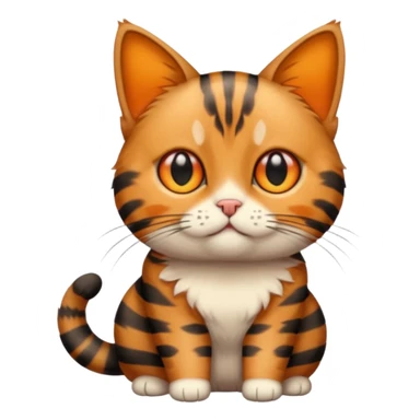 full body torbie cat with small head and short but chubby body sticker