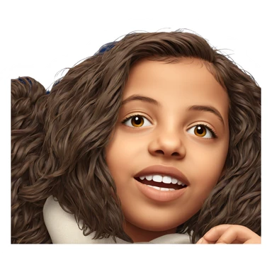 realistic portrait of brown hair sticker