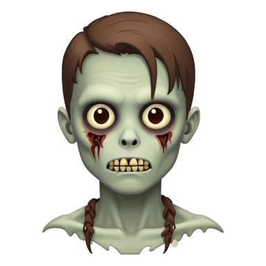 zombie boy horror a long brown hair sticker