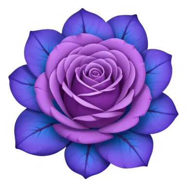 rose shape flower, no stem, now make it a blue purple color. dont use two colors, just one, the color code is: 0019ff sticker