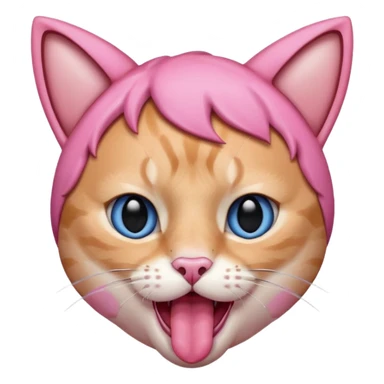 mark zuckerburg pink cats ears tongue out blushing sticker