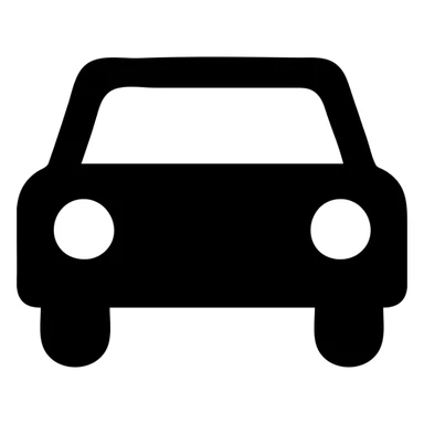 car, solid black icon style, filled shape, no color, strong silhouette sticker