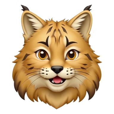 Cinematic-Comical-Lynx-Portrait-Emoji – Head tilted dramatically with an exaggeratedly amused expression, featuring a thick, tufted golden-brown coat with striking black ear tufts, wide, expressive amber eyes filled with playful disbelief. sticker