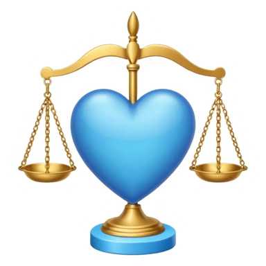 Blue heart with scales of justice sticker