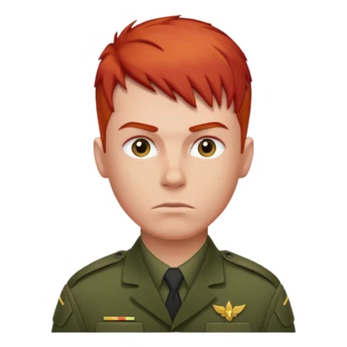 male soldier red hair style sticker
