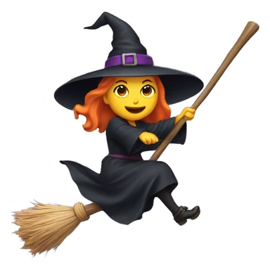 Witch flying on a broomstick sticker