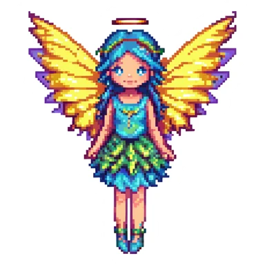 A fairy with wings, vibrant colors, fantasy theme sticker