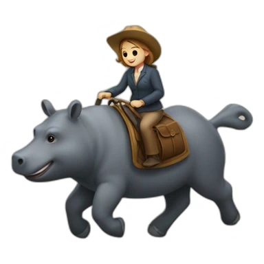 Un ours sur un hippopotame sticker