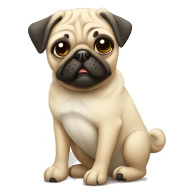 Get well soon pug sticker