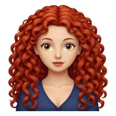 Morena do cabelo grande cacheado, vermelho sticker