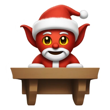 Satan dressed as Santa laying on a shelf  sticker