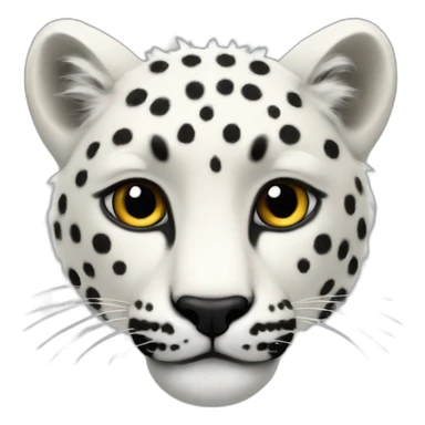 white cheetah with a black mane made out of wool sticker