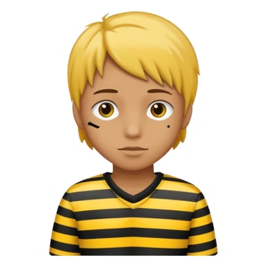 Humain avec une tenue de prisonnier noir et jaune  a bande sticker