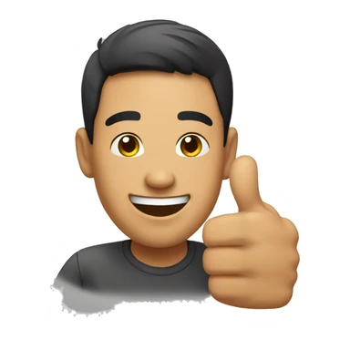 Thumbs up Asian guy funny sticker