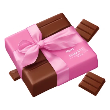 Chocolate with pink packaging sticker