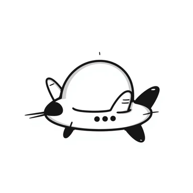 Hand-drawn spaceship with an oversized round middle section like a pregnant belly, small wings, and rocket engines sticker