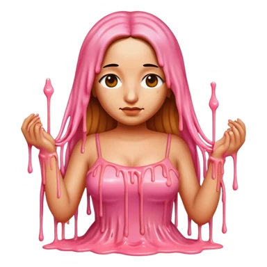  SPAM meat melted pink dripping sauce spaghetti dress monalisa portrait sticker