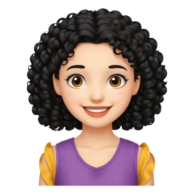 girl In Sleeveless, black hair, curley. sticker