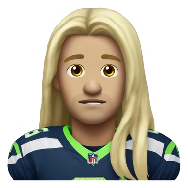 white seahawks fan with long blonde hair crying tears of sadness with a jersy that has the number 7 sticker
