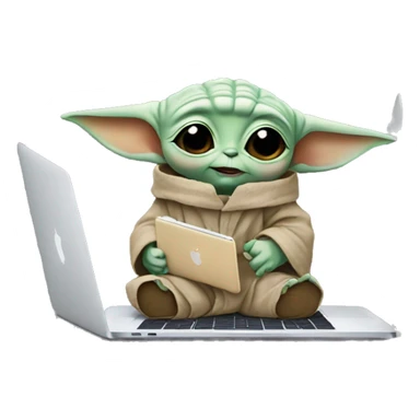 
BABY YODA WITH THE MACBOOK sticker