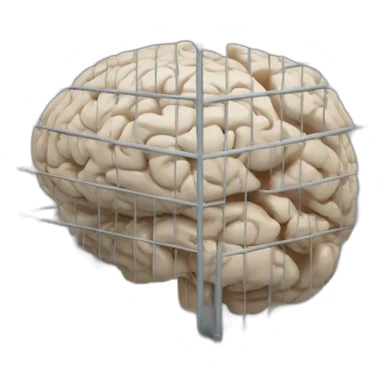 caged brain sticker