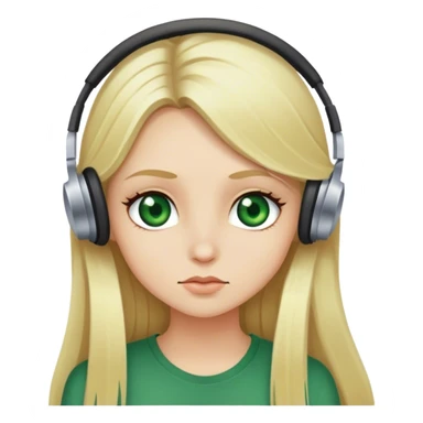 Long blonde hair girl with green eyes listening to rock n roll  sticker