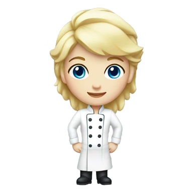 chef blond with blue eyes and white skin sticker