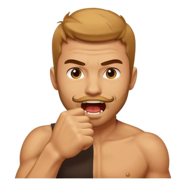 Guy biting his fist sticker