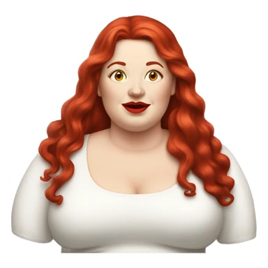 profle picture stunning fat white woman, long red hair red lips sticker