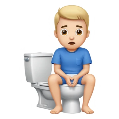 cartoon character sitting on toilet with surprised expression sticker